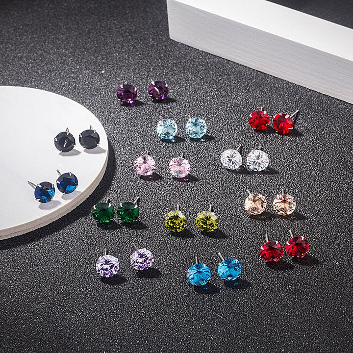 Silver S925 Sterling Silver Classic Four-claw Stud – Birthday Gifts — 1