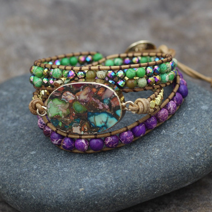 Colorful Turquoise Pendant Woven 3 Layers – Jewelry Gift Ideas — 1