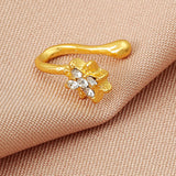 Zircon Nose Rings Metal U-Shaped Leaves Heart Nose – Everyday Gifts — 6