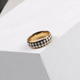 Diamond Checkerboard Black And White Drip Ring – Surprise Gifts — 2