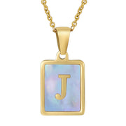 Titanium Steel 26 English Letter Necklace Blue – Jewelry Gift Ideas — 2