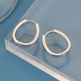 Women's Oval Simple Frosty Stud Earrings – Gifts for Her — 4