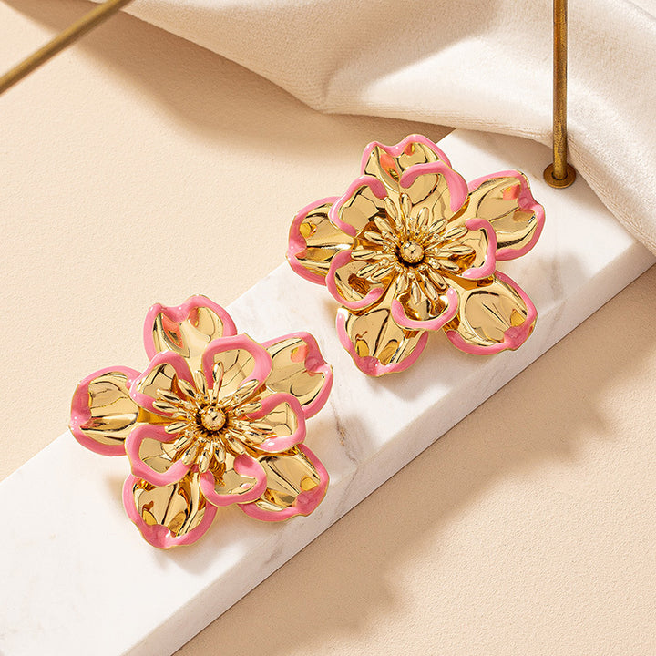 Vintage Flower Earrings For Women Niche Design Spray – Gifts for Her — 1