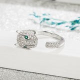 Slightly Inlaid Snake Leopard Head Ring – Stylish Gifts — 3