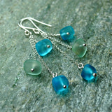 Green Blue Glass Tassel Earrings Simple Temperament – Outdoor Gifts — 1