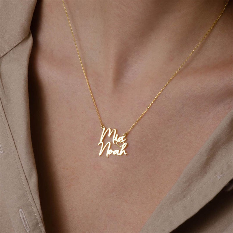 DIY Double Name Letter Stainless Steel Necklace – Jewelry Gift Ideas — 1
