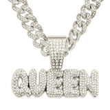 Full Diamond Alphabet Queen Pendant Necklace – Jewelry Gift Ideas — 4