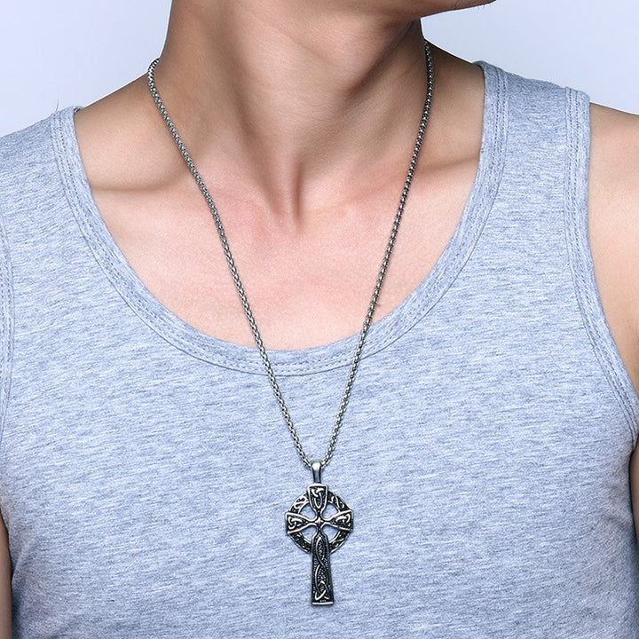 62MM Titanium Steel Celtic Cross Pendant Necklace – Jewelry Gift Ideas — 2