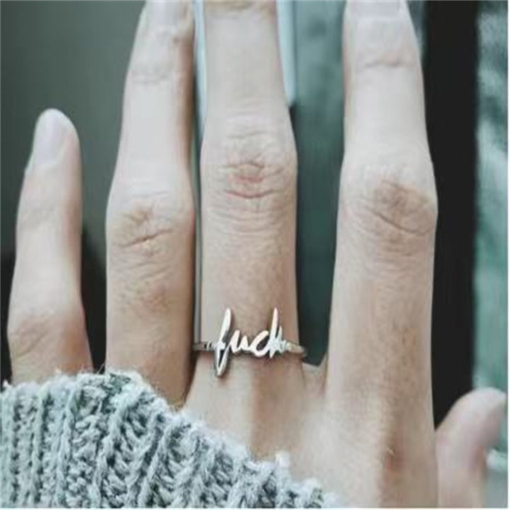 Ladies Fashion Letter Ring Titanium Steel – Stylish Gifts — 1