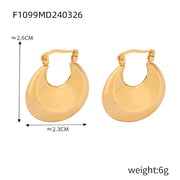Simple Glossy Copper-plated Gold U-shaped Earrings – Small Gift Ideas — 3
