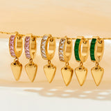 Fashion Earrings Studded With Zircon Stainless Steel – Stylish Gifts — 1