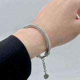 Geometric Square Snake Bones Chain Bracelet – Jewelry Gift Ideas — 1