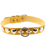 Women's Bar Hip-hop Heart Rivet Round Ring Leather – Gifts for Her — 15