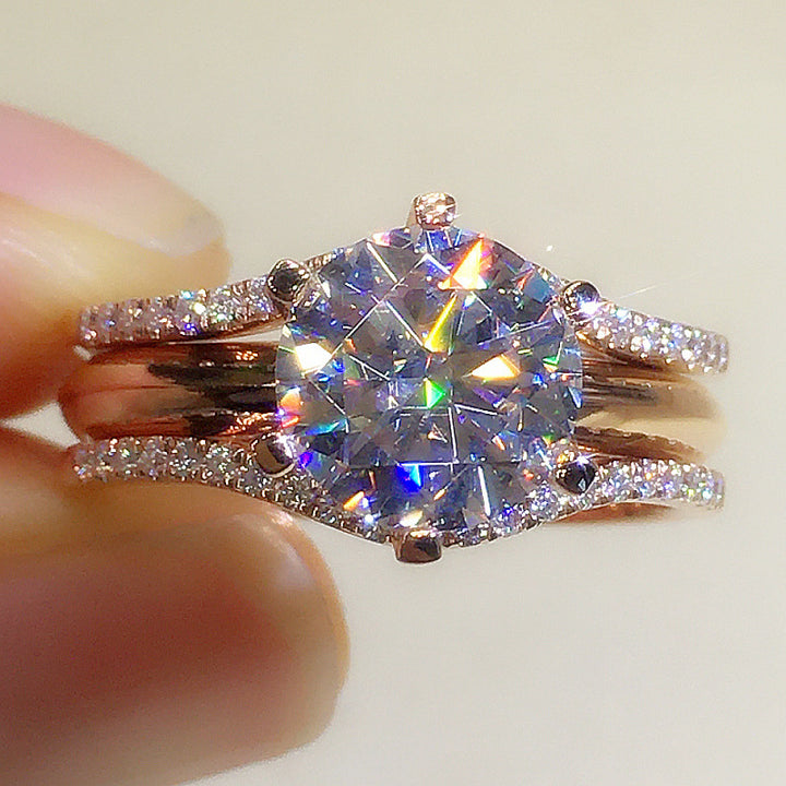 Fashion Six-claw Cubic Zirconia Ring – Stylish Gifts — 2