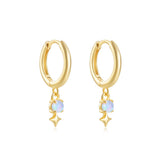 S925 Sterling Silver Diamond Embedded Star Opal Ear – Small Gift Ideas — 5