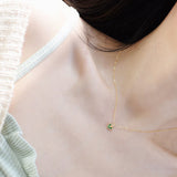 Sterling Silver Necklace Plated With 14K Emerald – Jewelry Gift Ideas — 3