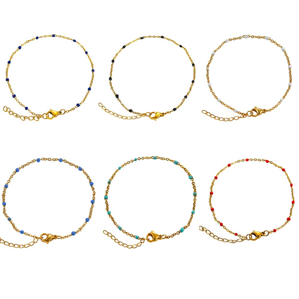 Fashion Stainless Steel Bracelets Gold Color Blue Red – Stylish Gifts — 1