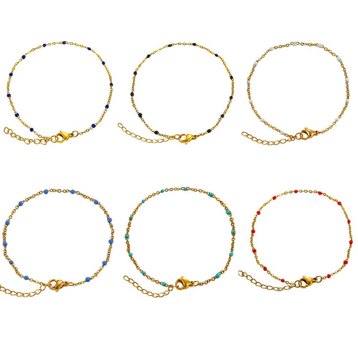 Fashion Stainless Steel Bracelets Gold Color Blue Red – Stylish Gifts — 1