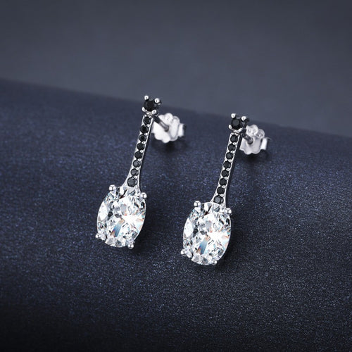 All-match Oval Zircon Copper-plated Earrings – Small Gift Ideas — 1