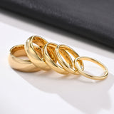 Glossy Plain Circle Tungsten Steel Couple Rings – Gifts for Her — 3