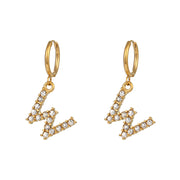18K Gold Plated Micro Set Zircon Letter Earrings – Gifts for Her — 9