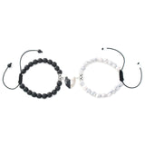White Turquoise Love Magnet Couple Bead Bracelet – Gifts for Couples — 4