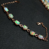 Women's Silver Inlaid Natural Opal Bracelet – Jewelry Gift Ideas — 4