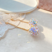 Colorful Blue Flower Ball Earrings – Meaningful Gifts — 3