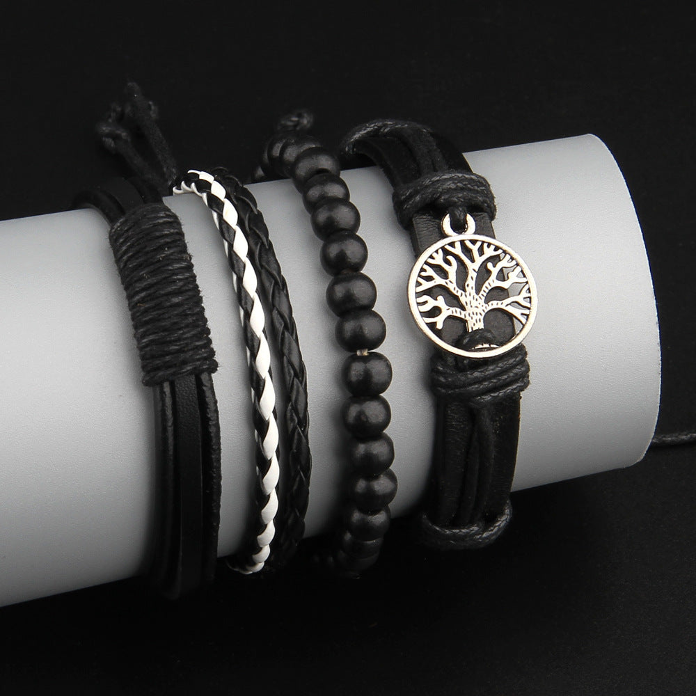 Multilayer 4-Piece Hand Braided Vintage Bracelet – Jewelry Gift Ideas — 1