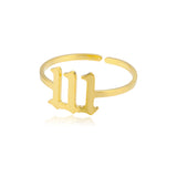 Stainless Steel Angel Number Ring Adjustable – Stylish Gifts — 16