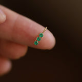 Three Emerald Zircon Necklace With A Single – Jewelry Gift Ideas — 4