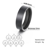 Simple 6mm Smooth Stainless Steel Couple Ring European – Stylish Gifts — 5
