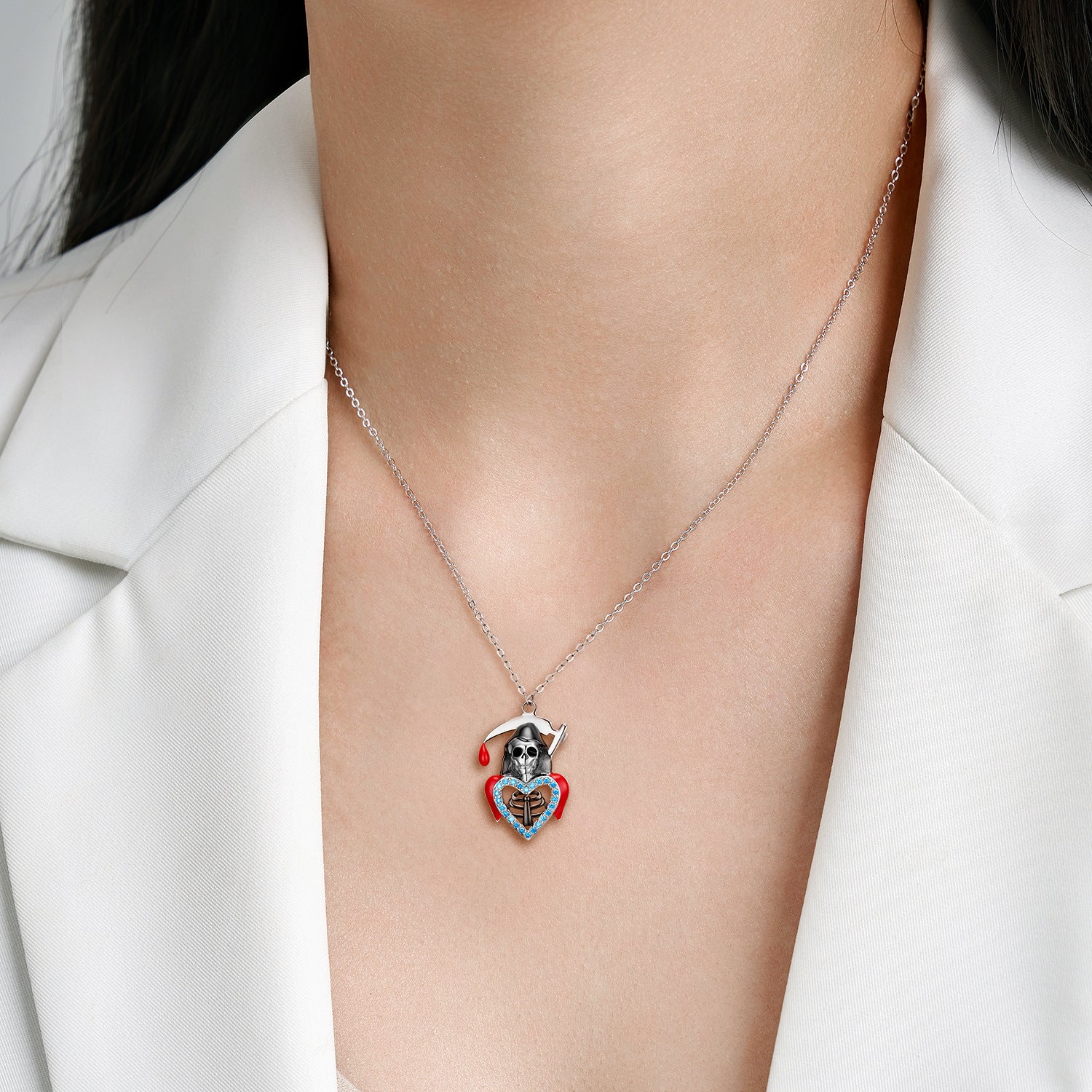 S925 Sterling Silver Reaper Pendant Skull – Jewelry Gift Ideas — 1