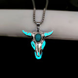 Punk Fashion Turquoise Skull Bull Head Stainless – Jewelry Gift Ideas — 5