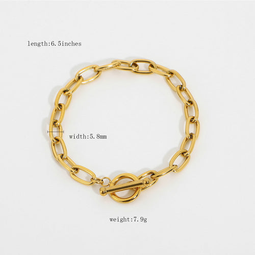 Classic Gold Bracelet Paperclip Bracelet – Jewelry Gift Ideas — 2