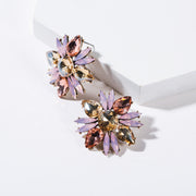 Floral Acrylic Full Diamond Earrings – Unique Gift Ideas — 6