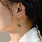 Natural Hotan Jade Light Luxury Small Earrings – Unique Gift Ideas — 4