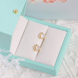 Women's Natural White Crystal Earrings – Gifts for Her — 4