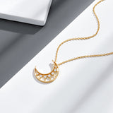 Moon Goddess White Zirconium Ins Necklace Earring – Jewelry Gift Ideas — 3