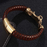Woven Motorcycle Leather Bracelet – Jewelry Gift Ideas — 2