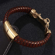 Woven Motorcycle Leather Bracelet – Jewelry Gift Ideas — 2