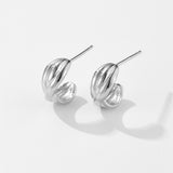 Korean Style Niche Design Earrings C- Ring Irregular – Stylish Gifts — 7
