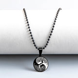Yin Yang Rose Flower Stainless Steel Necklace – Jewelry Gift Ideas — 3