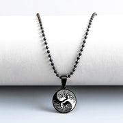 Yin Yang Rose Flower Stainless Steel Necklace – Jewelry Gift Ideas — 3
