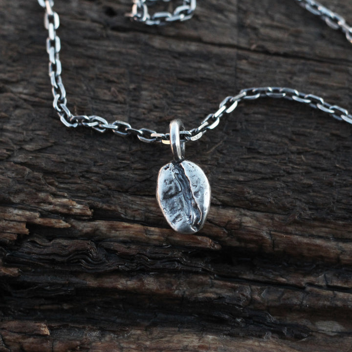 Vintage Coffee Bean 925 Sterling Silver Solid – Jewelry Gift Ideas — 1