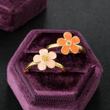 Creative Dripping Oil Flower Rotating Ring Women – Gifts for Her — 7