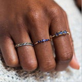 Micro-inlaid Zircon Ring Thin Star Sapphire – Gifts for Her — 6