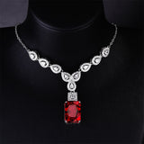 Luxury Pigeons-blood Ruby Square Diamond Necklace – Jewelry Gift Ideas — 10