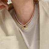 Geometric Bear Pearl Necklace Girlish Color Bear – Jewelry Gift Ideas — 9