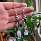 Gold And Silver Hand Pendant Earrings Amethyst – Jewelry Gift Ideas — 5